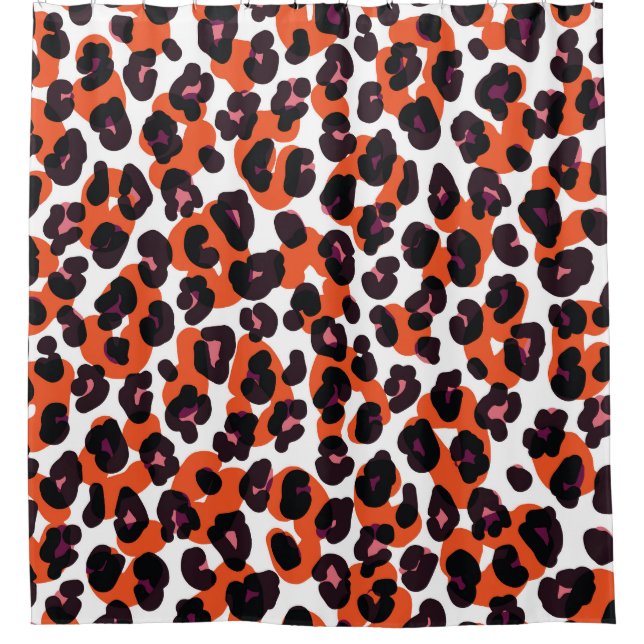 Colorful Leopard Pattern: Seamless Design. Shower Curtain (Front)