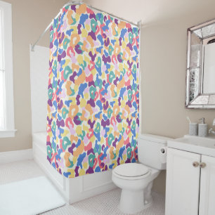 Colorful Leopard Pattern Shower Curtain