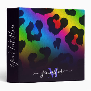 Colorful Leopard Print 3 Ring Binder
