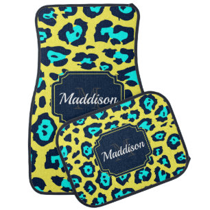 Colorful Leopard Print Car Floor Mat