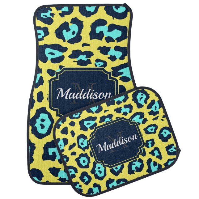 Colorful Leopard Print Car Floor Mat (Set)