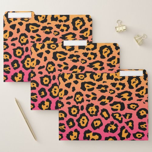 Colorful Leopard Print File Folder