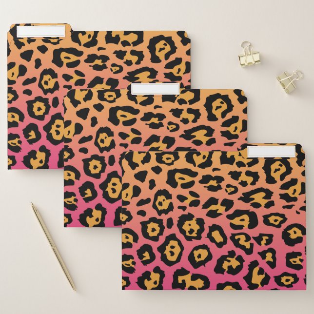 Colorful Leopard Print File Folder (Set)
