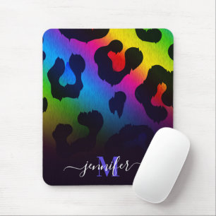 Colorful Leopard Print Mouse Pad