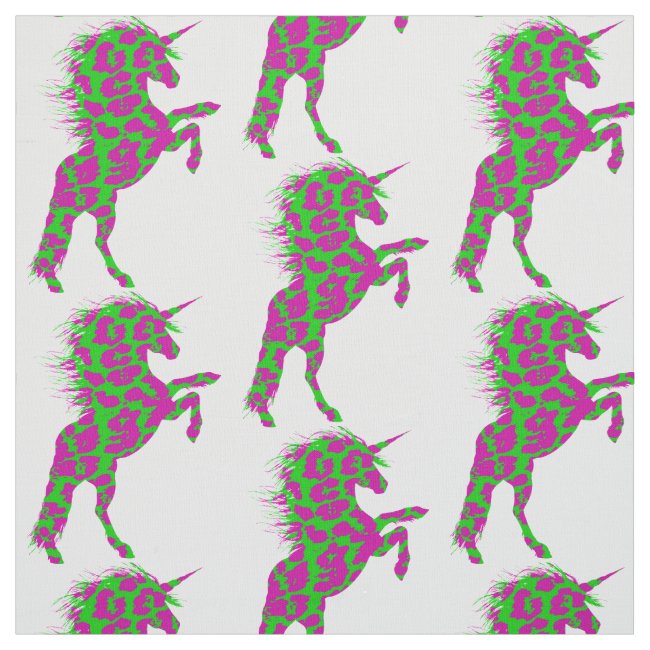 Colorful Leopard Print Unicorn Fabric