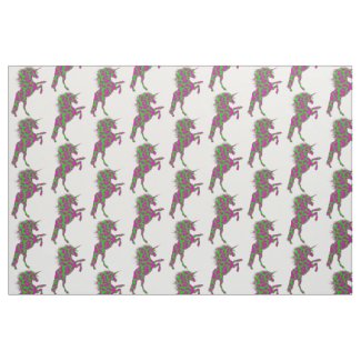 Colorful Leopard Print Unicorn Fabric