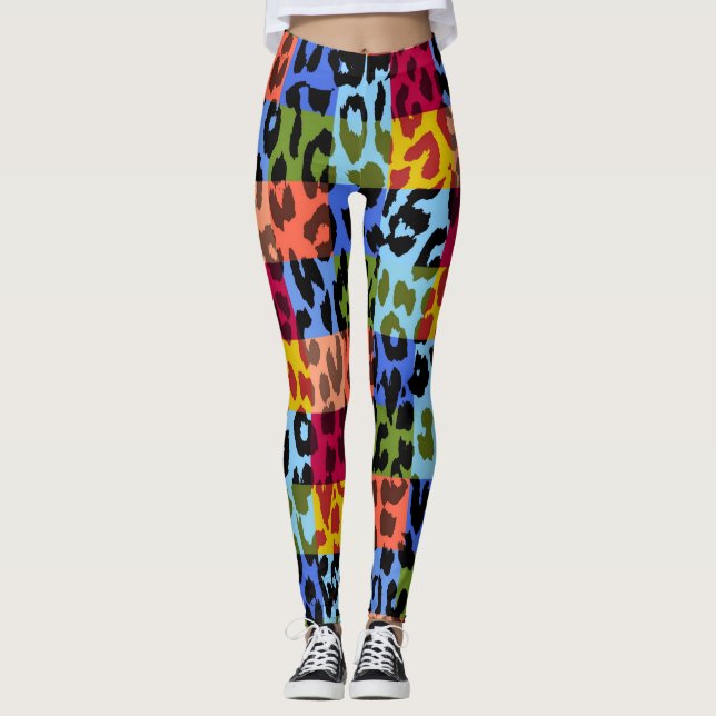 Colorful Leopard Skin Pattern #19 Leggings (Front)