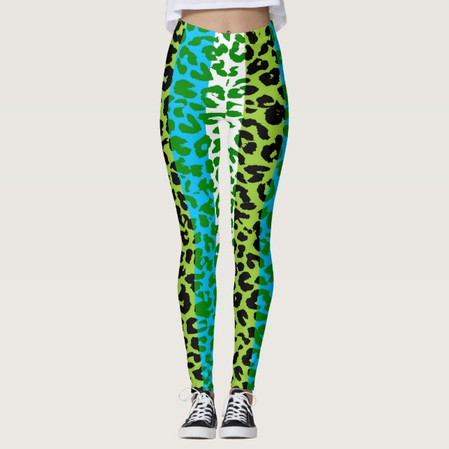 Colorful Leopard Skin Pattern #28 Leggings (Front)