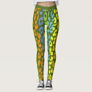 Colorful Leopard Skin Pattern #4 Leggings