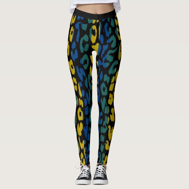 Colorful Leopard Skin Pattern #9 Leggings (Front)