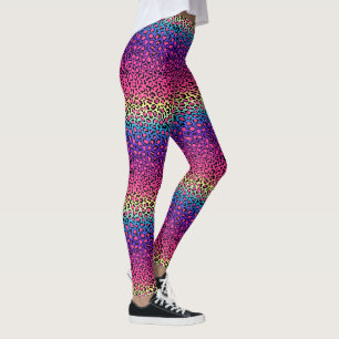 Colorful leopard skin pattern leggings