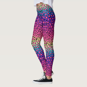 Colorful leopard skin pattern leggings