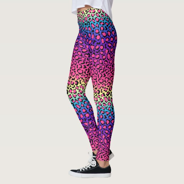 Colorful leopard skin pattern leggings (Left)