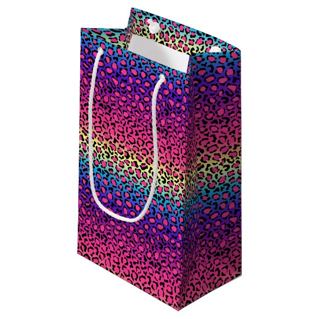Colorful leopard skin pattern small gift bag (Front Angled)