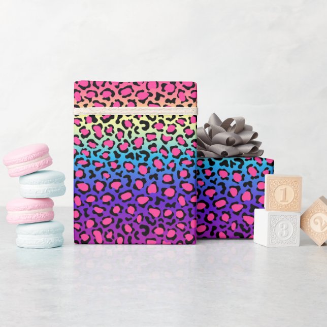 Colorful leopard skin pattern wrapping paper (Baby Shower)