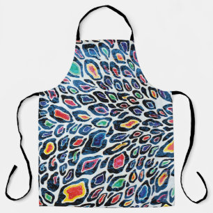 Colorful Leopard: Vibrant Texture Print Apron