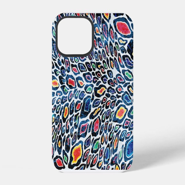 Colorful Leopard: Vibrant Texture Print Iphone Case (Back)