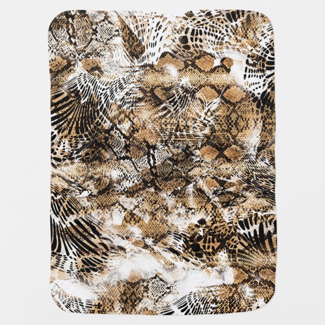 Colorful Leopard Zebra Camouflage Pattern Baby Blanket (Front)