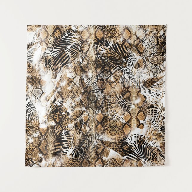 Colorful Leopard Zebra Camouflage Pattern Tapestry (Front)