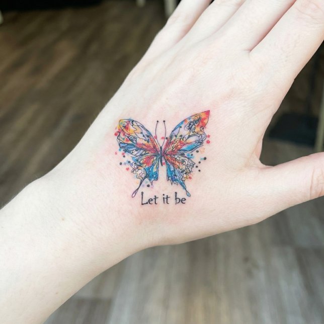 Colorful “Let It Be” Inspirational Butterfly  Temporary Tattoos (Creator Uploaded)
