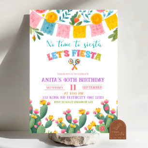 Colorful Let's Fiesta Birthday Invitation