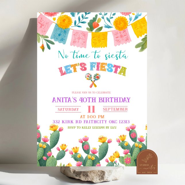 Colorful Let's Fiesta Birthday Invitation (Creator Uploaded)