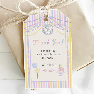 Colorful Lets Party Kids Birthday Party Gift Tags