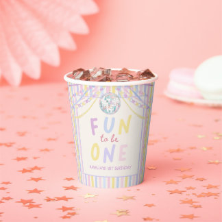 Colorful Lets Party Kids Birthday Party Paper Cups