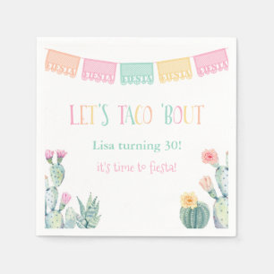 Colorful Let's Taco About A Fiesta Baby Shower Napkins