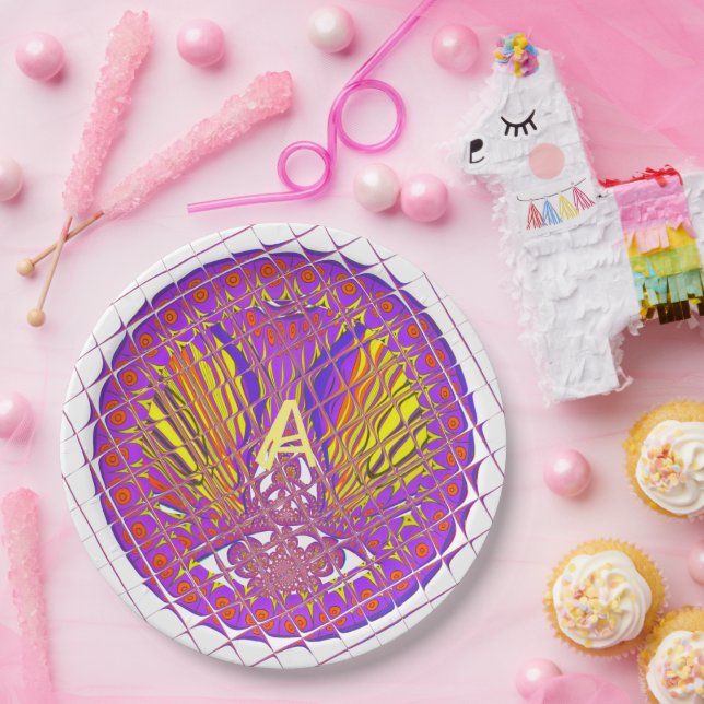 Colorful Letter A Logo Paper Plates (Party)