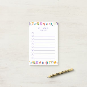 Colorful Letter Custom Name ToDoList Post-it Notes
