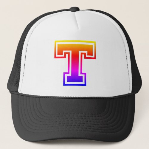 Colorful Letter T  Trucker Hat