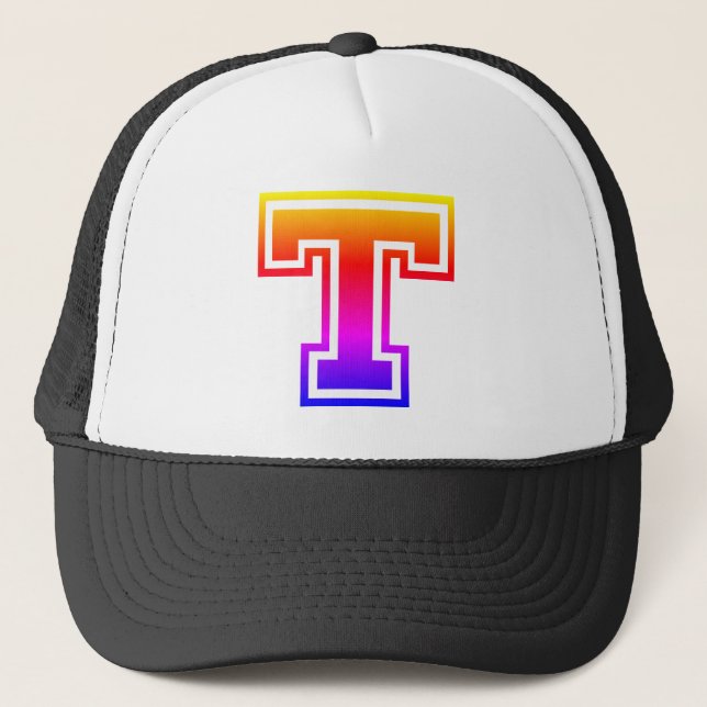 Colorful Letter "T"  Trucker Hat (Front)