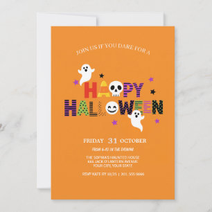 Colorful Lettering Spooky Halloween Invite