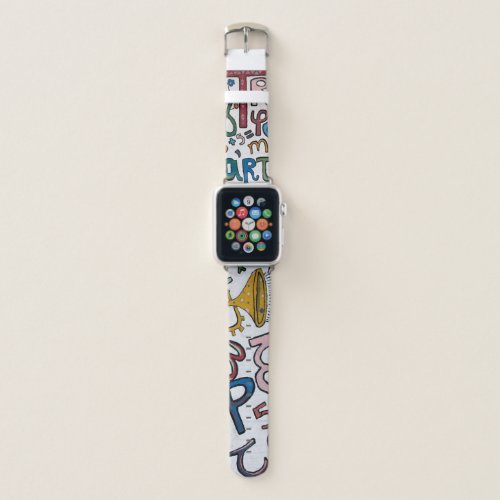 Colorful Letters and Numbers Apple Watch Band