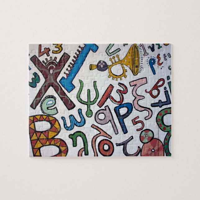 Colorful Letters and Numbers Jigsaw Puzzle (Horizontal)