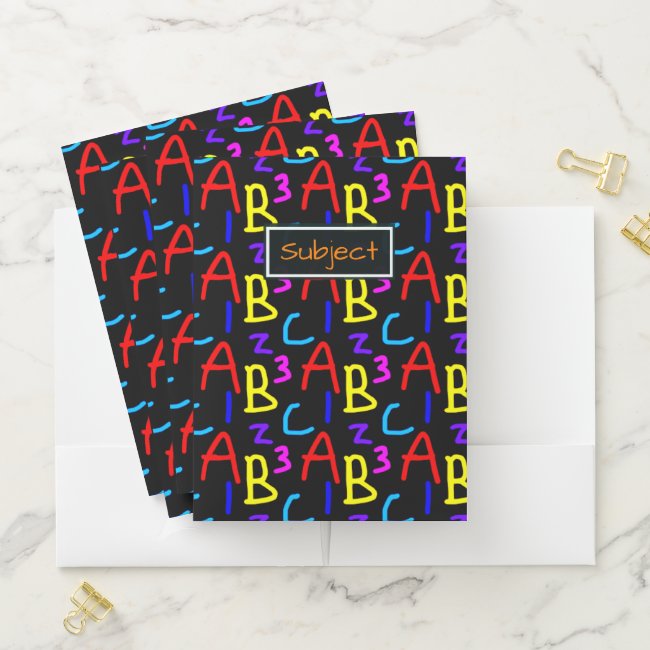 Colorful Letters and Numbers Typography Pattern