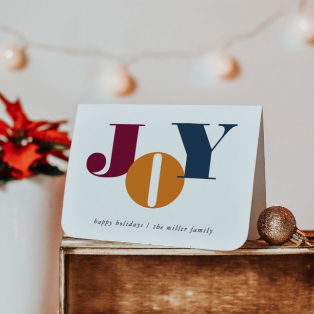 Colorful Letters Joy Holiday Folded Greeting Card (Creator Uploaded)