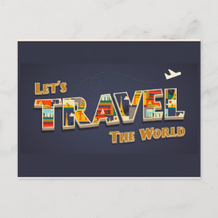 Colorful Letters Travel Postcard