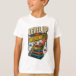 Colorful Level Up Weekend Gamer T-Shirt