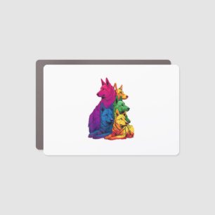 Colorful LGBT Pride German Shepherd Dog Pile  Car Magnet