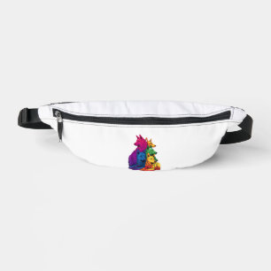 Colorful LGBT Pride German Shepherd Dog Pile  Fanny Pack
