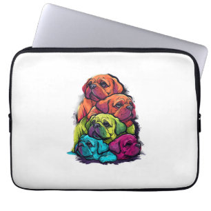 Colorful LGBT Pride Puggle Dog Pile Laptop Sleeve