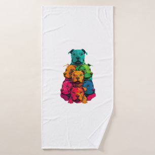 Colorful LGBT Pride Staffordshire Bull Terrier Dog Bath Towel
