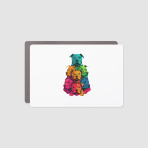 Colorful LGBT Pride Staffordshire Bull Terrier Dog Car Magnet