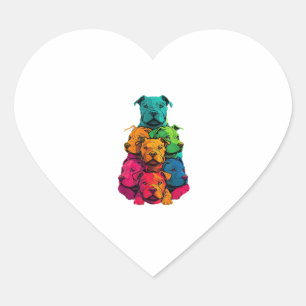 Colorful LGBT Pride Staffordshire Bull Terrier Dog Heart Sticker