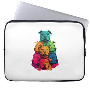 Colorful LGBT Pride Staffordshire Bull Terrier Dog Laptop Sleeve