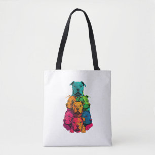 Colorful LGBT Pride Staffordshire Bull Terrier Dog Tote Bag