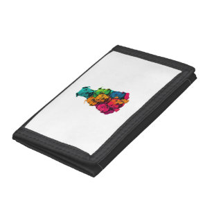 Colorful LGBT Pride Staffordshire Bull Terrier Dog Tri-fold Wallet