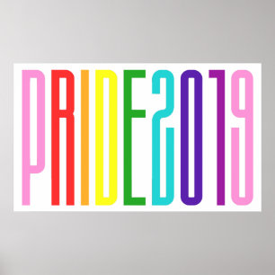 Colorful LGBT Rainbow Flag Colors Gay Pride 2019 Poster